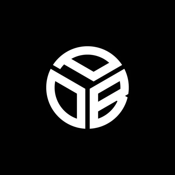 Desain Logo Surat Pob Pada Latar Belakang Hitam Pob Kreatif - Stok Vektor