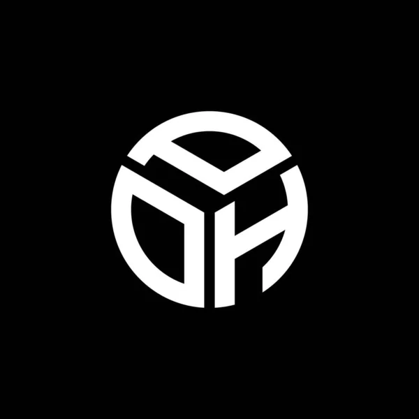 Poh Brev Logotyp Design Svart Bakgrund Poh Kreativa Initialer Brev — Stock vektor