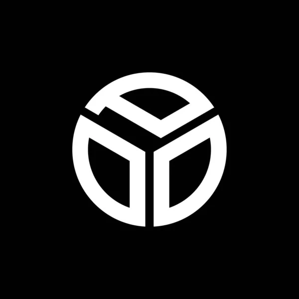 Diseño Del Logotipo Letra Poo Sobre Fondo Negro Poo Iniciales — Archivo Imágenes Vectoriales
