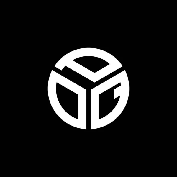 Poq Design Logotipo Carta Fundo Preto Poq Iniciais Criativas Conceito — Vetor de Stock