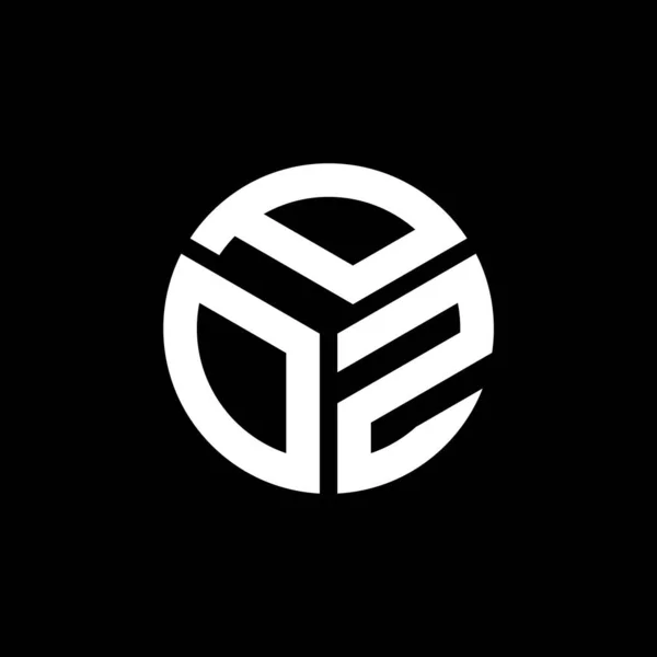 Poz Brev Logo Design Sort Baggrund Poz Kreative Initialer Bogstav – Stock-vektor
