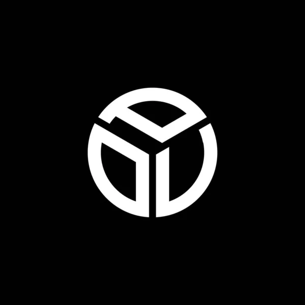 Pov Bokstav Logotyp Design Svart Bakgrund Pov Kreativa Initialer Brev — Stock vektor