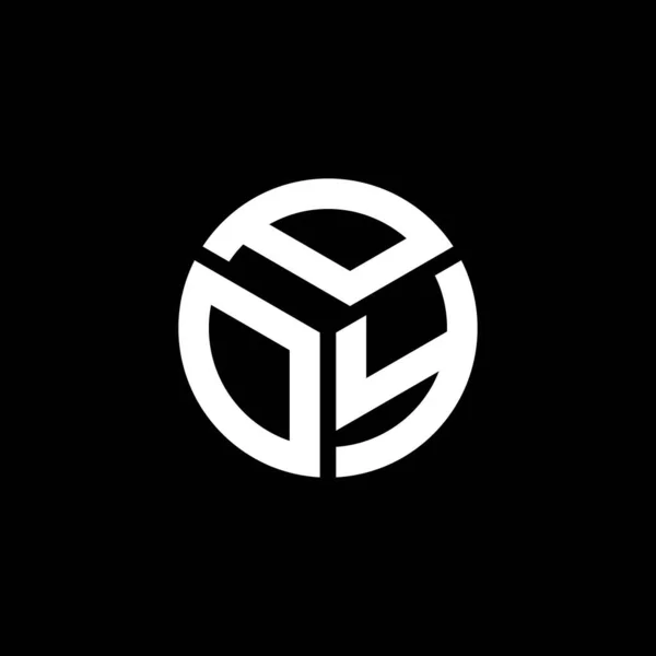 Diseño Del Logotipo Letra Poy Sobre Fondo Negro Poy Iniciales — Archivo Imágenes Vectoriales