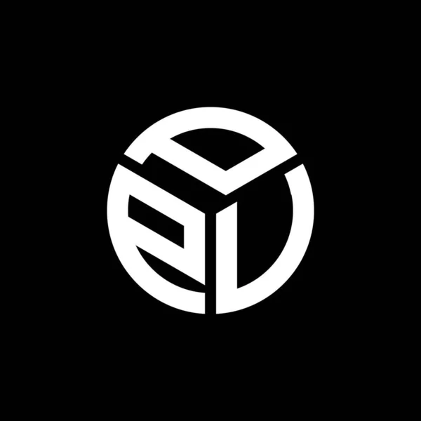 Diseño Del Logotipo Letra Ppu Sobre Fondo Negro Ppu Iniciales — Vector de stock