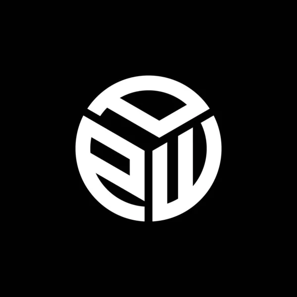 Projekt Logo Litery Ppw Czarnym Tle Ppw Twórcze Inicjały Koncepcja — Wektor stockowy