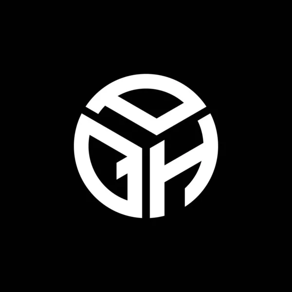 Projekt Logo Litery Pqh Czarnym Tle Pqh Twórcze Inicjały Koncepcja — Wektor stockowy