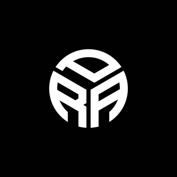 Siyah Arka Planda Pra Harf Logosu Tasarımı Pra Yaratıcı Harflerin — Stok Vektör