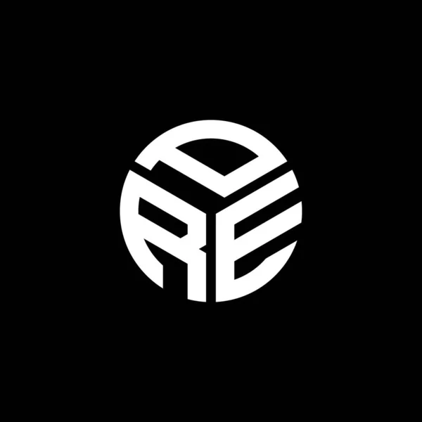 Diseño Del Logotipo Letra Pre Sobre Fondo Negro Pre Iniciales — Archivo Imágenes Vectoriales