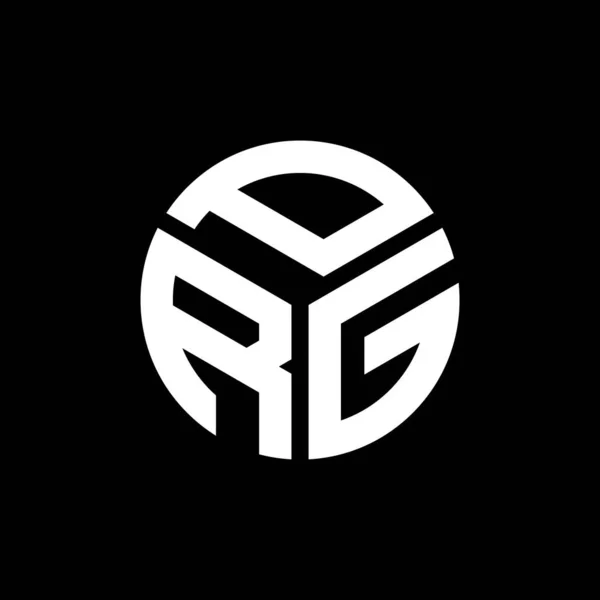Siyah Arkaplanda Prg Harf Logosu Tasarımı Prg Yaratıcı Harflerin Baş — Stok Vektör