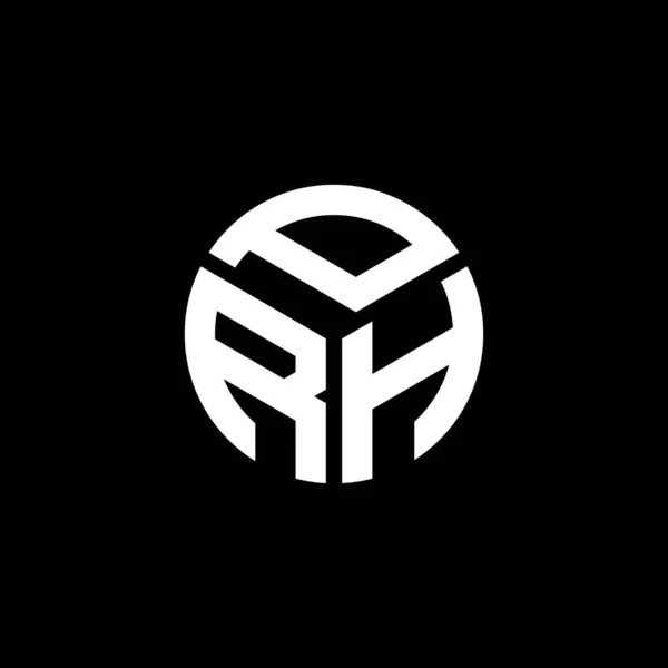 Σχεδιασμός Λογότυπου Γραμμάτων Prh Μαύρο Φόντο Prh Δημιουργική Αρχικά Γράμμα — Διανυσματικό Αρχείο
