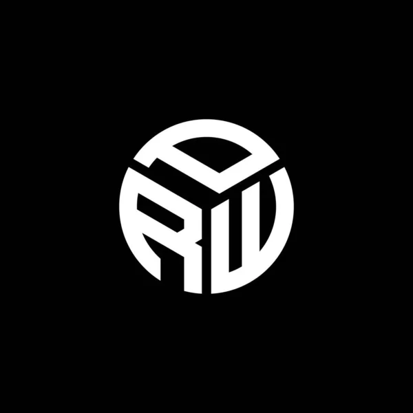 Projekt Logo Litery Prw Czarnym Tle Prw Twórcze Inicjały Koncepcja — Wektor stockowy