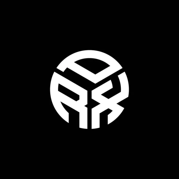 Prx Logo Ontwerp Zwarte Achtergrond Prx Creatieve Initialen Letter Logo — Stockvector