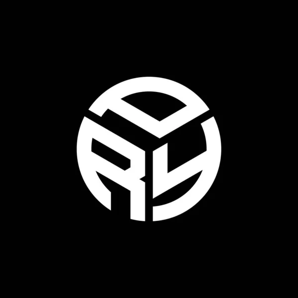Pry Písmeno Logo Design Černém Pozadí Tvůrčí Iniciály Konceptu Písmena — Stockový vektor
