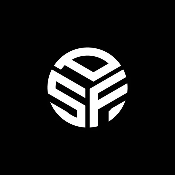 Psf Lettre Logo Design Sur Fond Noir Psf Initiales Créatives — Image vectorielle