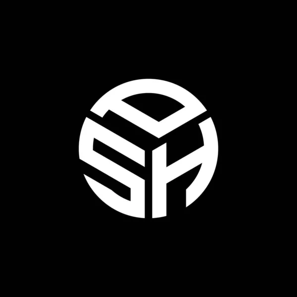 Psh Lettre Logo Design Sur Fond Noir Psh Initiales Créatives — Image vectorielle