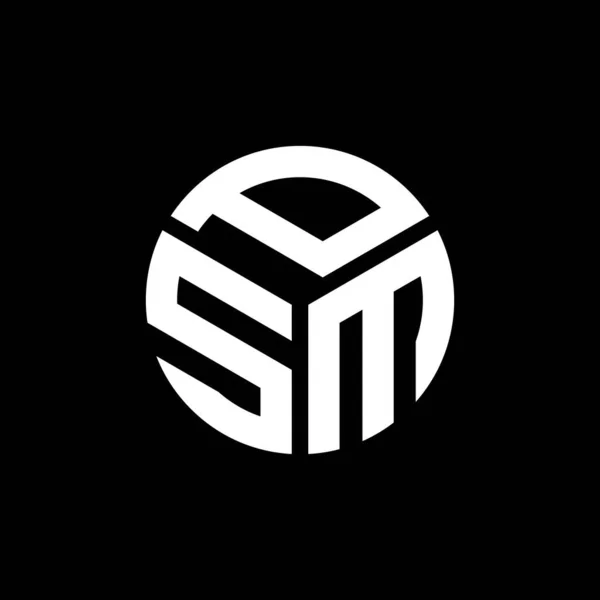 黒い背景のPsmの手紙のロゴデザイン Psm創造的なイニシャルの手紙のロゴの概念 Psmレターデザイン — ストックベクタ