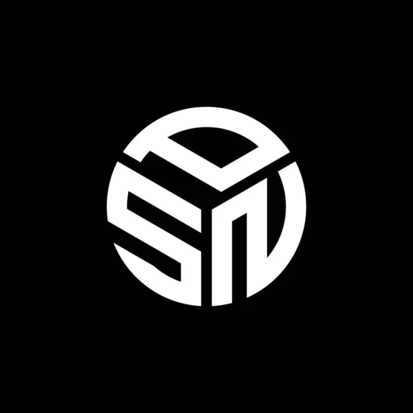 Psn Letter Logo Design Black Background Psn Creative Initials Letter — Stock Vector