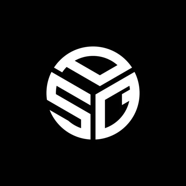 Psq Lettre Logo Design Sur Fond Noir Psq Initiales Créatives — Image vectorielle