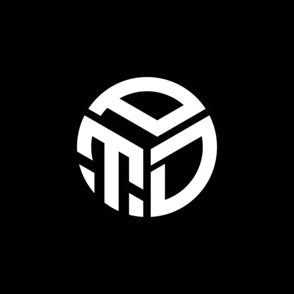 Ptd Letter Logo Design Black Background Ptd Creative Initials Letter — Stock Vector