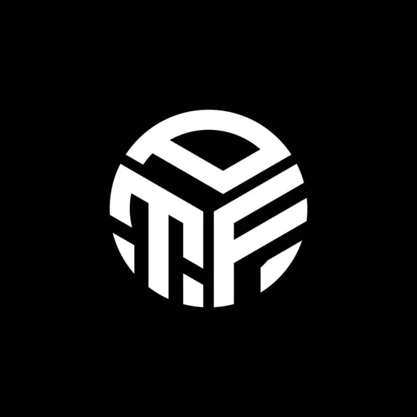 Ptf Schriftzug Logo Design Auf Schwarzem Hintergrund Ptf Kreative Initialen — Stockvektor
