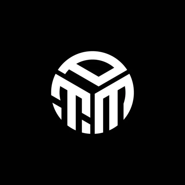 Ptm Letter Logo Design Black Background Ptm Creative Initials Letter — Stock Vector