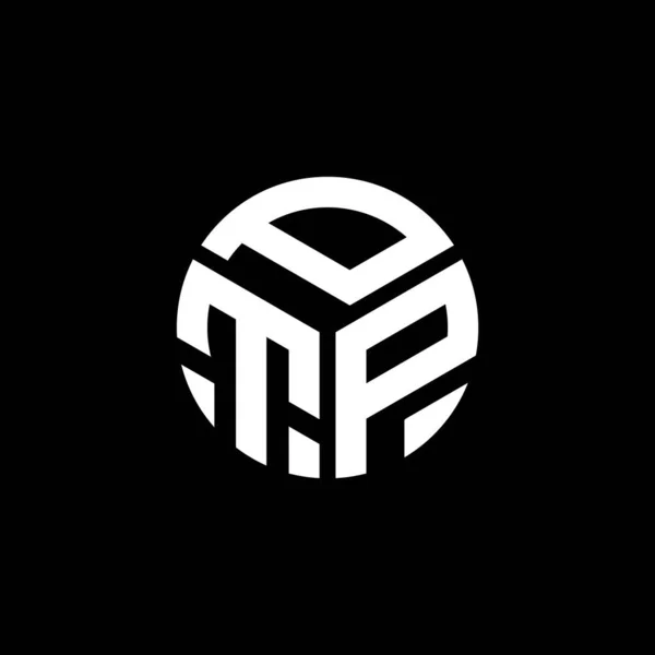 Projeto Logotipo Carta Ptp Fundo Preto Ptp Iniciais Criativas Conceito — Vetor de Stock