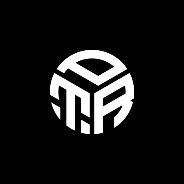 Diseño Del Logotipo Letra Ptr Sobre Fondo Negro Ptr Iniciales — Vector de stock