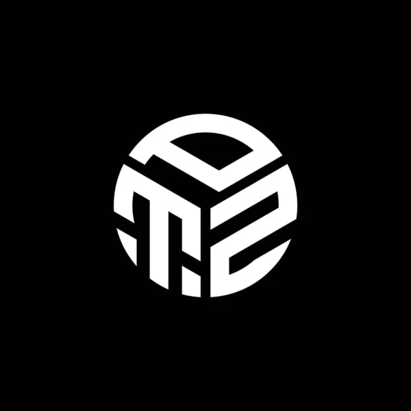 Diseño Del Logotipo Letra Ptz Sobre Fondo Negro Ptz Iniciales — Vector de stock