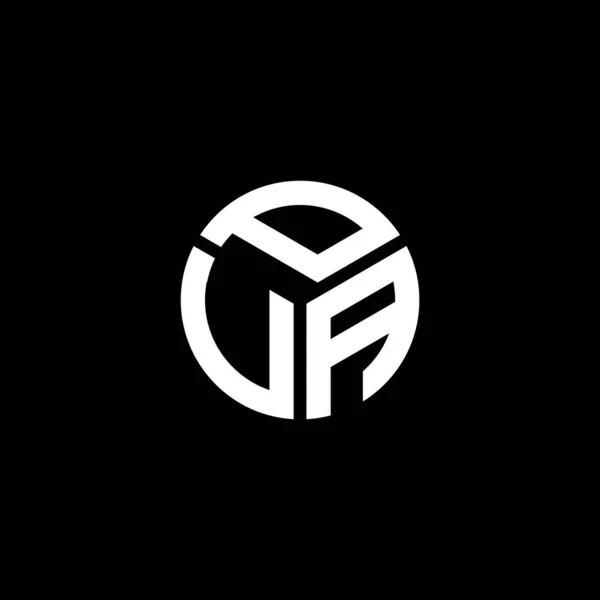 Pua Design Logotipo Carta Fundo Preto Pua Iniciais Criativas Conceito — Vetor de Stock