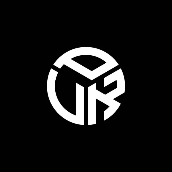 Puk Lettre Logo Design Sur Fond Noir Puk Initiales Créatives — Image vectorielle
