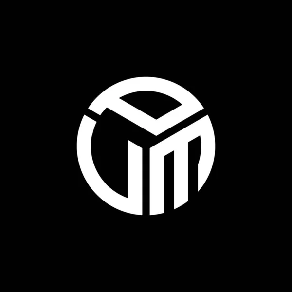 Pum Carta Logotipo Design Fundo Preto Pum Iniciais Criativas Conceito — Vetor de Stock