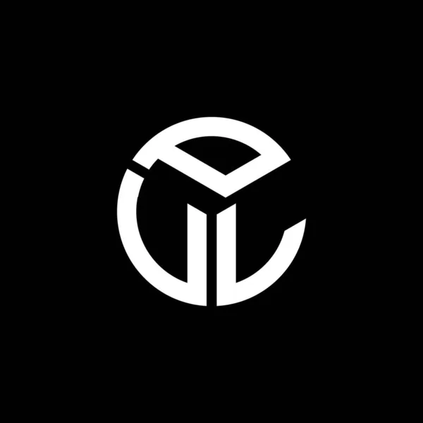 Logo Pul Lettera Disegno Sfondo Nero Pul Creativo Iniziali Lettera — Vettoriale Stock
