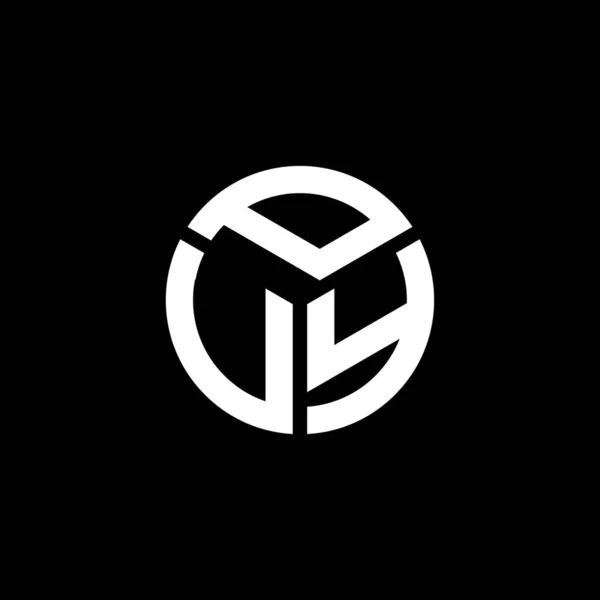 Puy Letter Logo Ontwerp Zwarte Achtergrond Puy Creatieve Initialen Letter — Stockvector