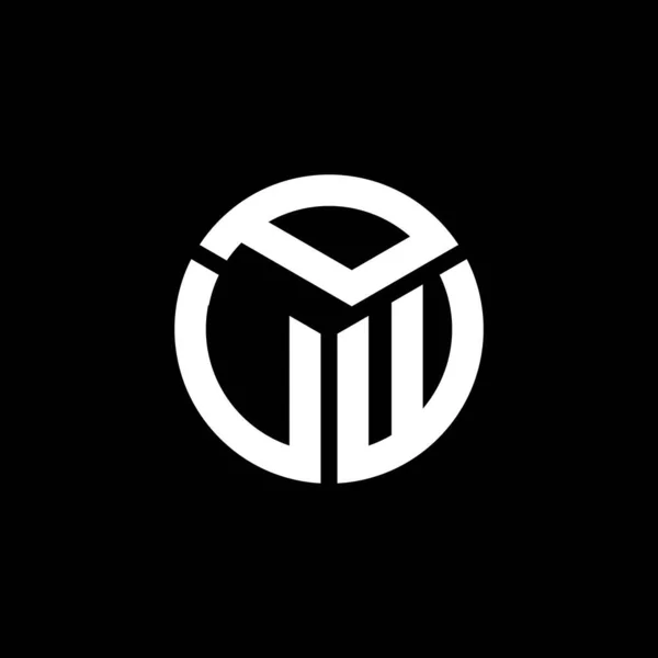 Pvw Lettre Logo Design Sur Fond Noir Pvw Initiales Créatives — Image vectorielle