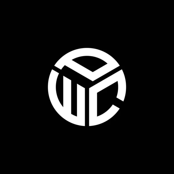 Projekt Logo Litery Pwc Czarnym Tle Pwc Twórcze Inicjały Koncepcja — Wektor stockowy