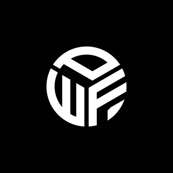 Pwf Logo Design Auf Schwarzem Hintergrund Pwf Kreative Initialen Brief — Stockvektor