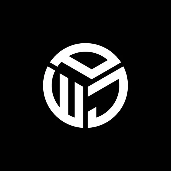 Diseño Del Logotipo Letra Pwj Sobre Fondo Negro Pwj Iniciales — Vector de stock