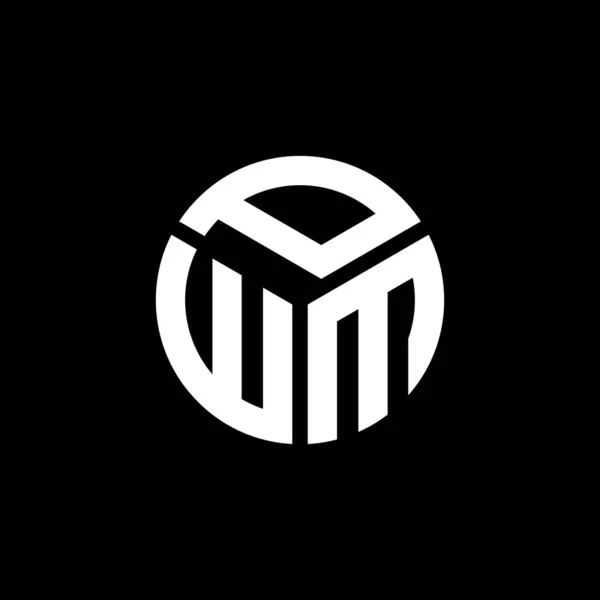 Pwm Lettre Logo Design Sur Fond Noir Pwm Initiales Créatives — Image vectorielle