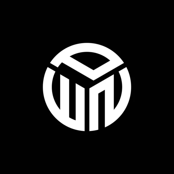 Diseño Del Logotipo Letra Pwn Sobre Fondo Negro Pwn Iniciales — Vector de stock