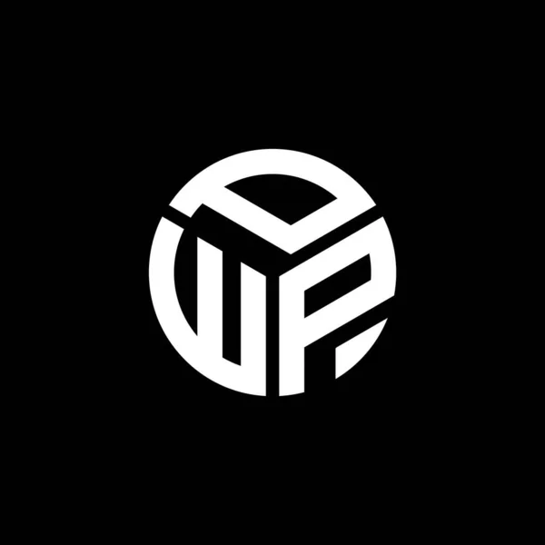 Pwp Lettre Logo Design Sur Fond Noir Pwp Initiales Créatives — Image vectorielle