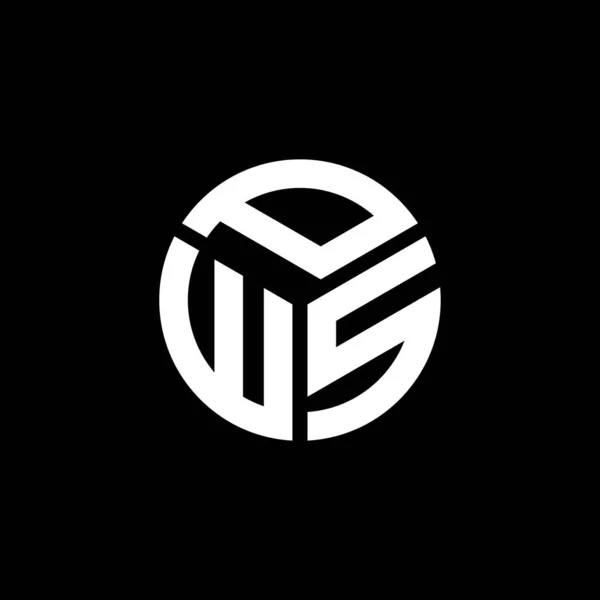 Σχεδιασμός Λογότυπου Γραμμάτων Pws Μαύρο Φόντο Έννοια Λογοτύπου Δημιουργικά Αρχικά — Διανυσματικό Αρχείο