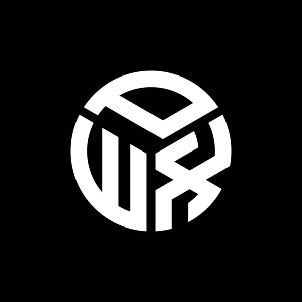 Pwx Logo Ontwerp Zwarte Achtergrond Pwx Creatieve Initialen Letter Logo — Stockvector