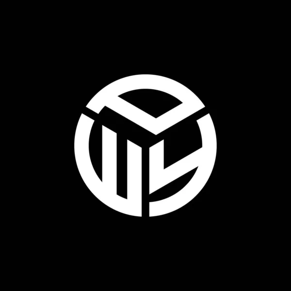 Diseño Del Logotipo Letra Pwy Sobre Fondo Negro Pwy Iniciales — Archivo Imágenes Vectoriales