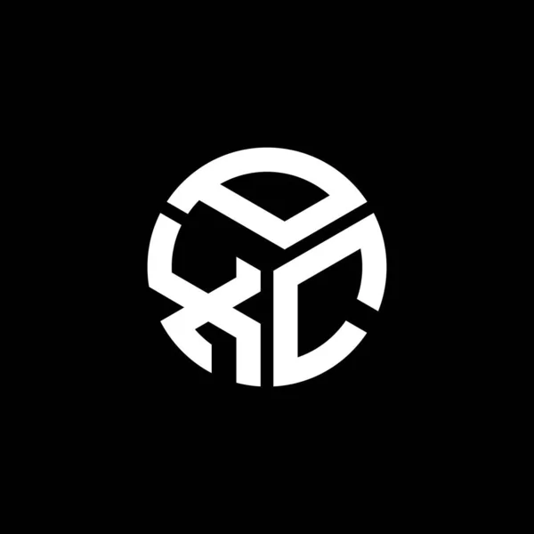 黒を基調としたPxcレターロゴデザイン Pxcクリエイティブイニシャルレターロゴコンセプト Pxc文字デザイン — ストックベクタ