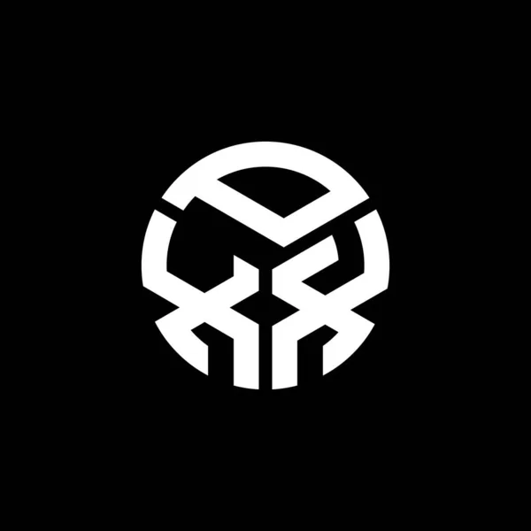 Diseño Del Logotipo Letra Pxk Sobre Fondo Negro Pxk Iniciales — Archivo Imágenes Vectoriales