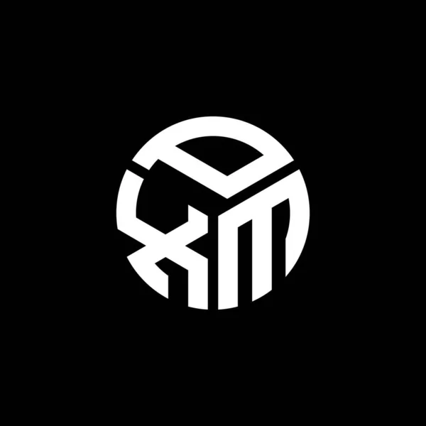 Projekt Logo Litery Pxm Czarnym Tle Pxm Twórcze Inicjały Koncepcja — Wektor stockowy