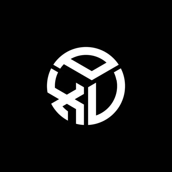 Diseño Del Logotipo Letra Pxv Sobre Fondo Negro Pxv Iniciales — Archivo Imágenes Vectoriales