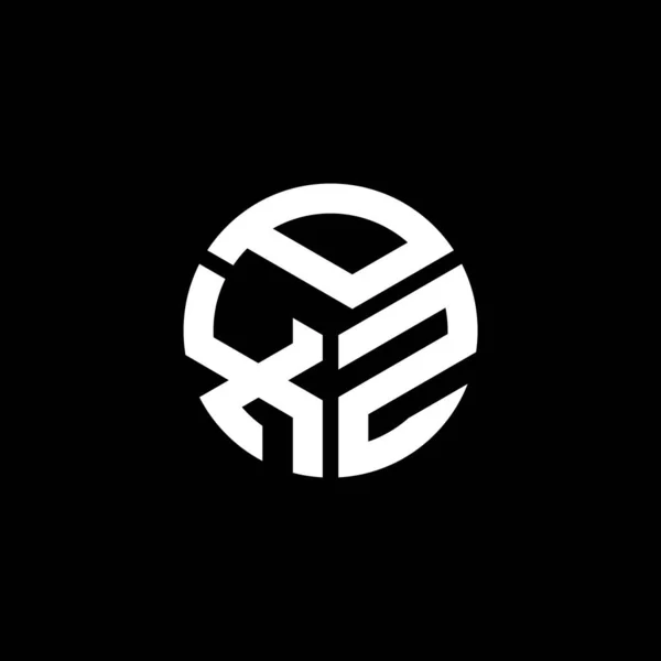 Pxz Logo Ontwerp Zwarte Achtergrond Pxz Creatieve Initialen Letter Logo — Stockvector