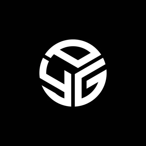Diseño Del Logotipo Letra Pyg Sobre Fondo Negro Pyg Iniciales — Vector de stock