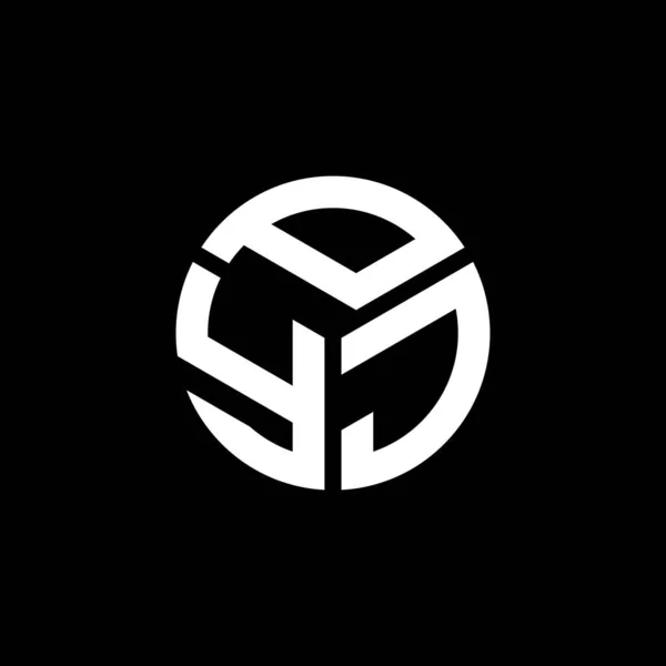 Projekt Logo Litery Pyj Czarnym Tle Pyj Twórcze Inicjały Koncepcja — Wektor stockowy